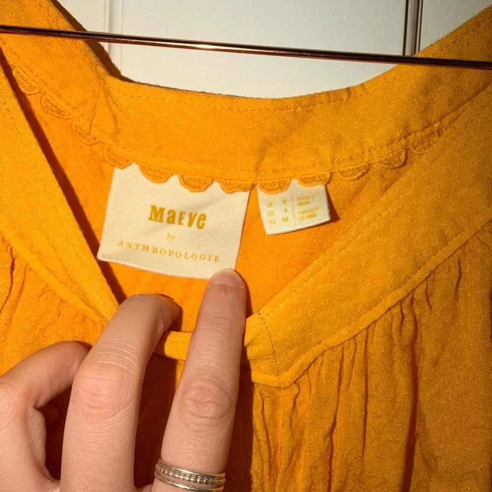 Anthropology Maeve Golden Yellow Blouse - Picture 2 of 4